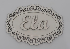 Placa para porta de banheiro Ele e Ela de MDF recorte a laser 20cm - cod 9160