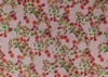 Retalho de Tecido Tricoline Estampado fundo rosa claro floral vermelho 50x50cm - cod 8003