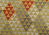 Retalho de Tecido Tricoline Estampado triângulo amarelo cinza branco laranja 50x50cm - cod 7858