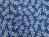 Retalho de Tecido Tricoline Estampado fundo azul royal com ramos branco 40x35cm - cod 7841