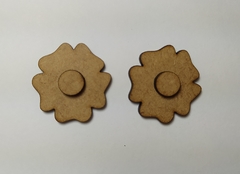 Flor com miolo solto em 3D de MDF recorte a laser 3cm (2 unidades) - cod 9707