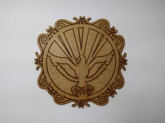 Placa Espírito Santo de MDF recorte a laser 15cm - cod 9669