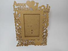 Porta-retrato Amor de MDF recorte a laser para foto 10x15cm - cod 9662