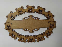 Aplique urso de MDF recorte a laser 12cm - cod 9667