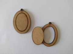 Mini bastidor para pingente oval simples de MDF recorte a laser 5cm - cod 9970