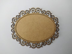 Placa para aplique de MDF recorte a laser oval - VÁRIOS TAMANHOS - cod 60227