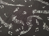 Tecido Tricoline Estampado Música fundo preto 10cm x 1,50m - cod 60485