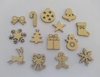 Miniatura de Natal 2cm de MDF em dourado VÁRIOS MODELOS - cod 60605