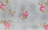 Retalho de Tecido Tricoline Estampado floral rosa com fundo cinza 30x15cm - cod 60693