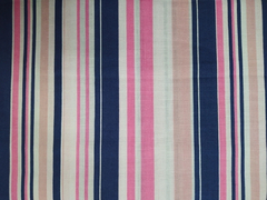 Retalho de Tecido Tricoline Estampado listras rosa e azul marinho 50x19cm - cod 7860