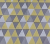 Retalho de Tecido Tricoline Estampado triângulo amarelo, cinza e branco 55 x 50cm - cod 60122