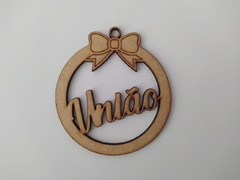 Bola de Natal palavras de otimismo de MDF recorte a laser 7,5cm - cod 9166 - loja online