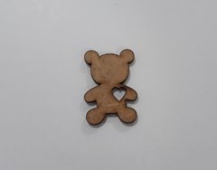 aplique mdf corte a laser urso com coração