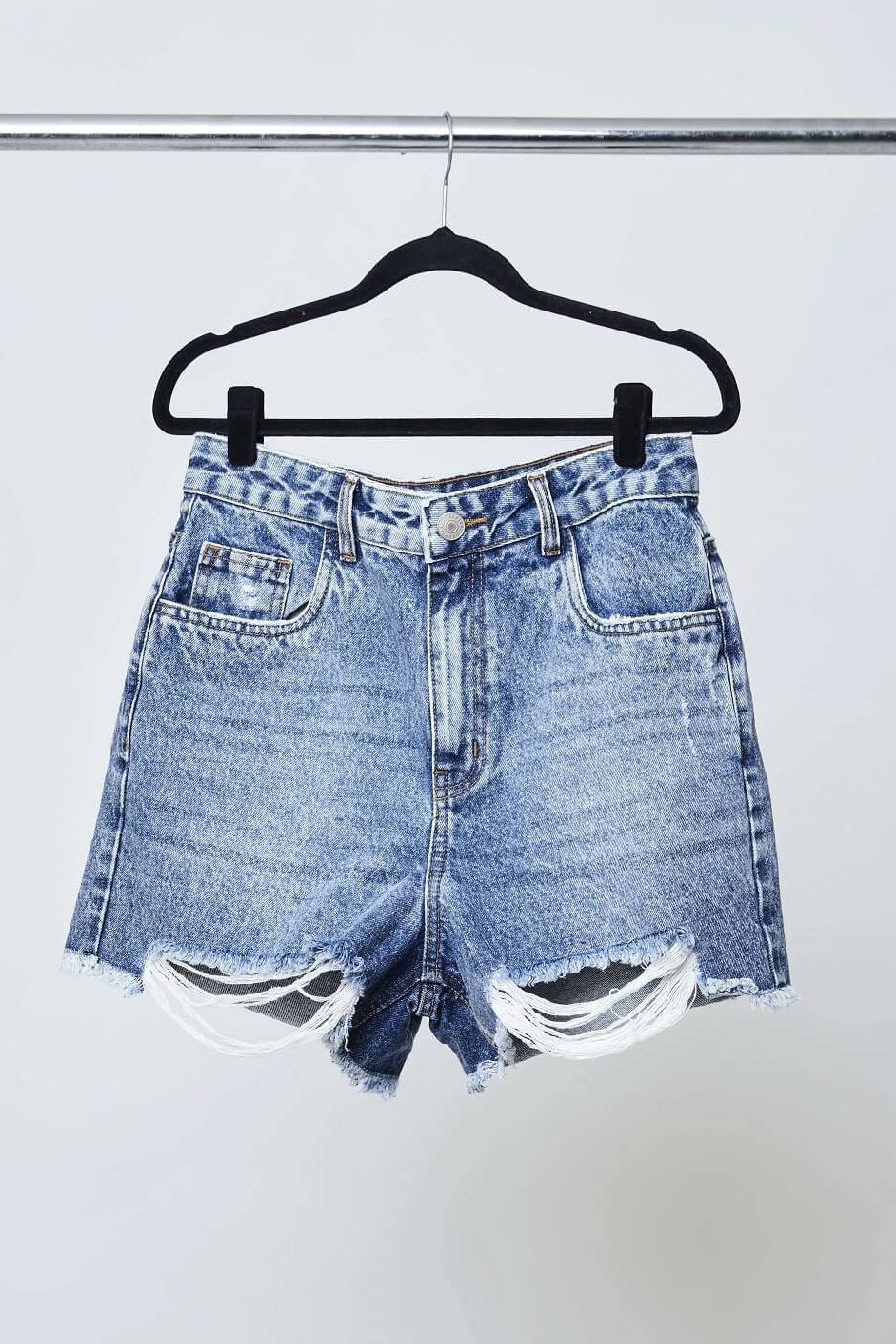 jeans Shorts desgastados de moda