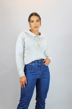 Blusa tricot canelado com capuz - Sandra Z - Moda Feminina Acessível