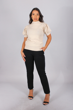 Blusa de Tricot Modal com Gola Bufante - loja online