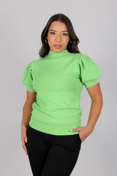 Blusa de Tricot Modal com Gola Bufante - Sandra Z - Moda Feminina Acessível