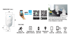 Detector movimiento infrarrojo 90º para pared Smart - comprar online
