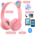 Fone Bluetooth Orelha De Gato Led Colorido (ROSA) - comprar online