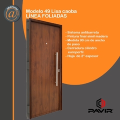Puerta Pavir SEGURIDAD Mod 49 Caoba 0,90 Pintura Final Antibarreta Hoja 2"