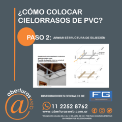 Imagen de Cielorrasos De PVC REFORZADO M2 Color Liso Blanco/Gris/Almendra/Pino 200mm X 10mm