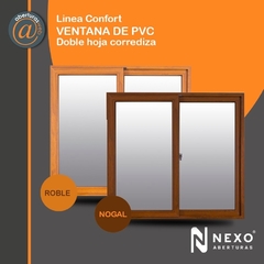 Ventana de PVC Simil Madera Linea confort con DVH 3/9/3 de 1,00 x 1,00 - comprar online