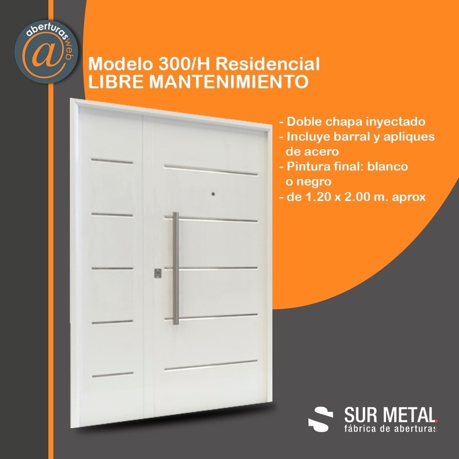 PUERTA GALVANIZADA DOBLE HOJA MARCO C-40