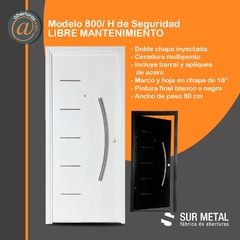 Puerta de seguridad Modelo 800/H Multianclaje SM Pintura Final Epoxi de 0,80 blanca o negra