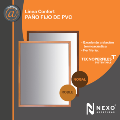 Paño Fijo PVC Simil Madera Linea confort Vidrio 4mm 0,60 x 1,50 - comprar online