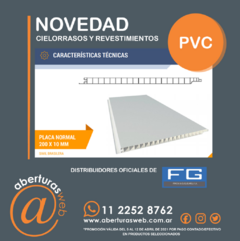 Cielorrasos De PVC REFORZADO M2 Color Liso Blanco/Gris/Almendra/Pino 200mm X 10mm
