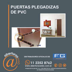 Puerta Plegadiza de PVC Tablilla 10mm 0,95 x 2,00