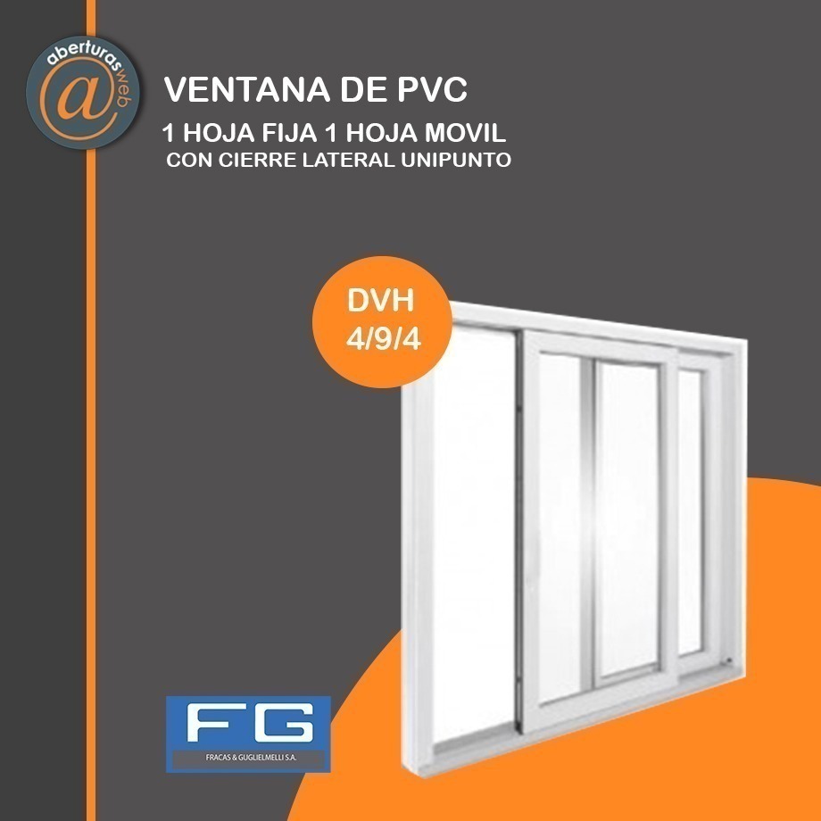 Ventana PVC Blanco DVH 4/9/4 Linea FRA 1,20 x 1,50