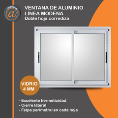 VENTANA MODENA ALUMINIO VIDRIO SIMPLE 4 MM ABERTURAS WEB