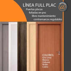 Puerta Placa FULL PLAC Foliado PVC lista para colocar 0,70 x 15 x 2,00 Contramarcos Regulables