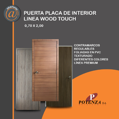 Puerta Placa WOOD TOUCH POTENZA Foliado PVC lista para colocar 0,70 x 15 x 2,20 Contramarcos Regulables