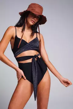 ENTERO MALU LUREX MIX BLACK - Las Polas