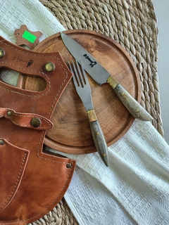 Set de asado estuche de cuero - comprar online