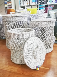Cesto Calado Rattan Blanco