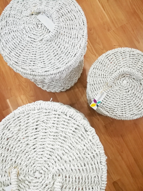 Cesto Calado Rattan Blanco