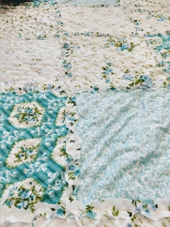 Cover Quilt Patchwork Flores Azules - Ven a Ver