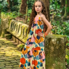 Vestido Longo Azeitona Kids - Mariposa - comprar online