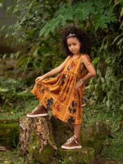 Vestido Mostarda Azeitona Kids