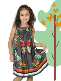 Vestido Borboleta Azeitona Kids - comprar online