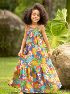 Vestido Longo Azeitona Kids - Verão