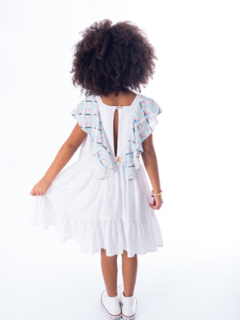 Vestido Branco Céu de Borboleta Azeitona Kids - comprar online