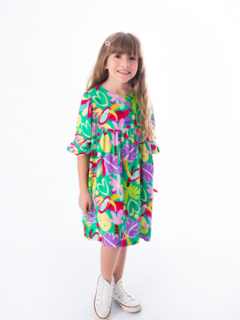 Vestido Minha Olivia Azeitona Kids - comprar online