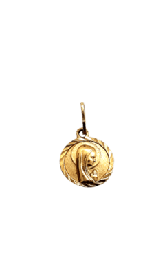 Pingente Medalha Anjo da Guarda Ouro 18k (14mm)