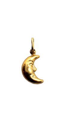 Pingente Lua Dupla Face Ouro 18k (16mm)