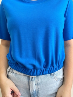 Blusa decote redondo com elástico na frente Rosana - comprar online