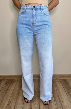 Calça jeans wide leg slim cintura alta Carine
